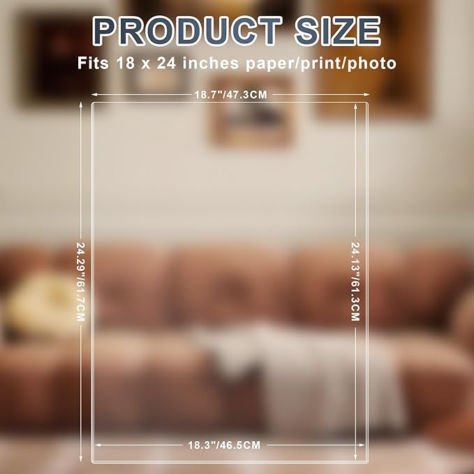 AKONEGE 5 Pcs 18" x 24" Rigid Print Protectors Clear Hard Sheet Protectors - Image 2