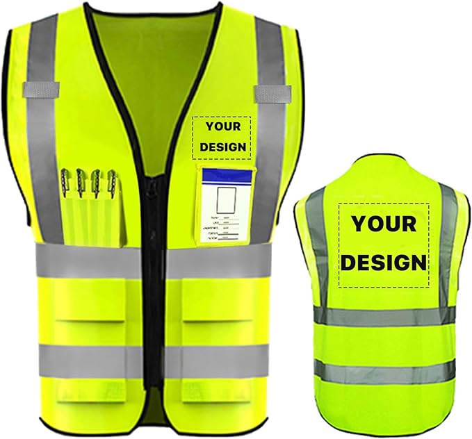 YOWESHOP High Reflective Visibility Safety Vest Custom Your Logo Safety Workwear by YOWESHOP