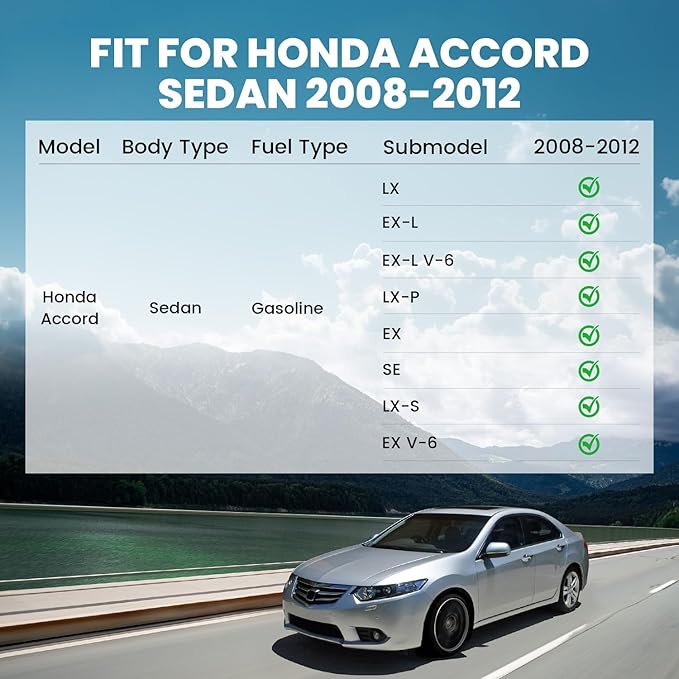 LASFIT Floor Mats for Honda Accord Sedan 2012 2011 2010 2009 2008, All Weather - Image 2
