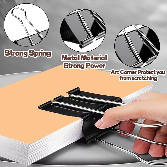 3 Inch Jumbo Binder Clips, Extra Large Binder Clips Heavy Duty Paper Clamps - Image 3