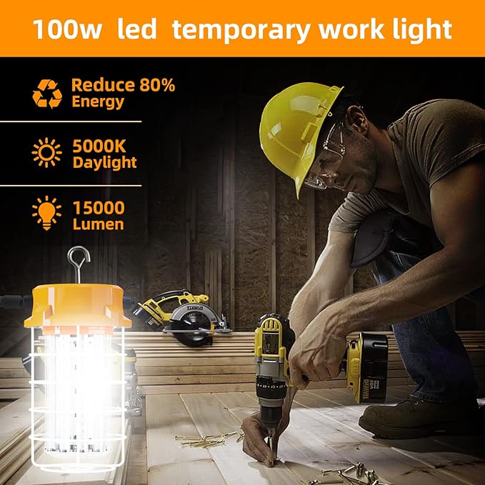 LED Temporary Work Light 100W 15000Lm 5000K Daylight White High Bay led - Image 5