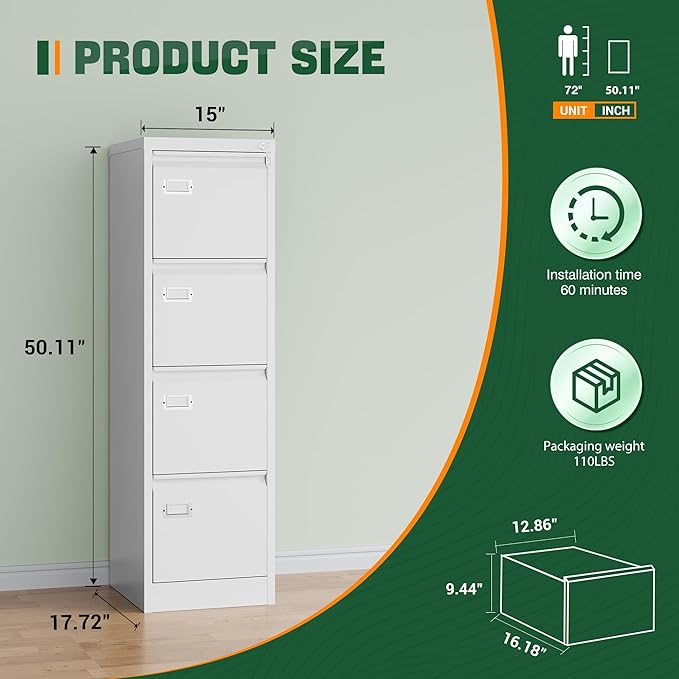 Letaya 4 Drawer File Cabinet - Image 3