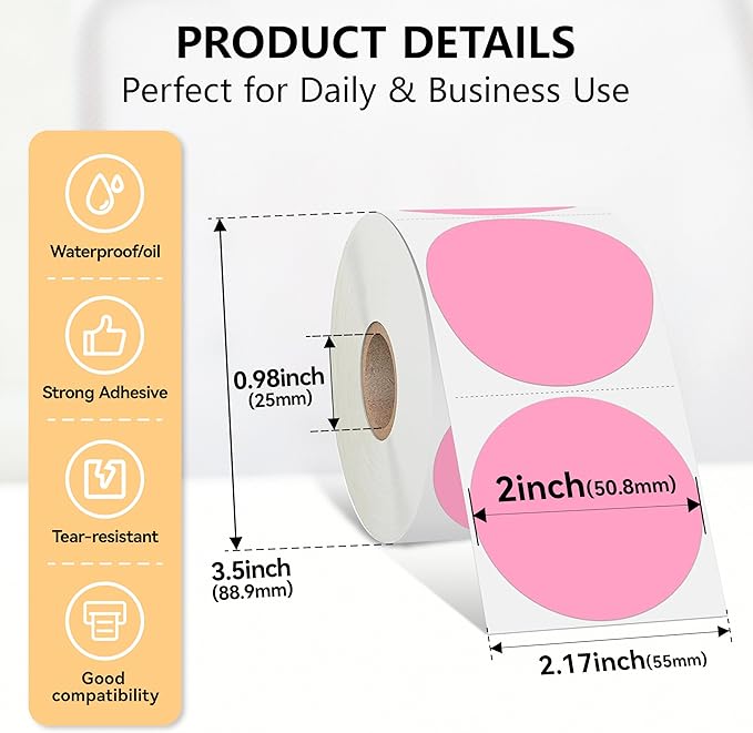 2 inch Dot Stickers Labels Circle Garage Sale Sticker 750Pcs Round Thermal - Image 3