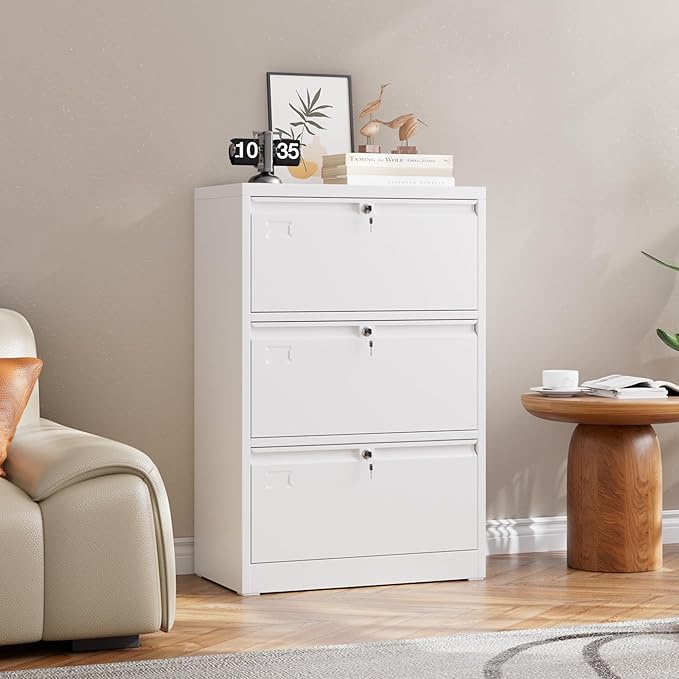 Aobabo 3 Drawer Wide Lateral File Cabinet, Metal Filing Cabinet - Image 7