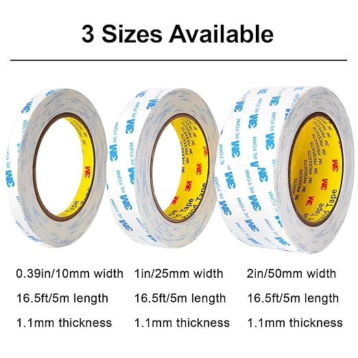 Double Sided Tape 2in x 16.5ft, Mounting Tape Heavy Duty, Removeable PE Foam - Image 2
