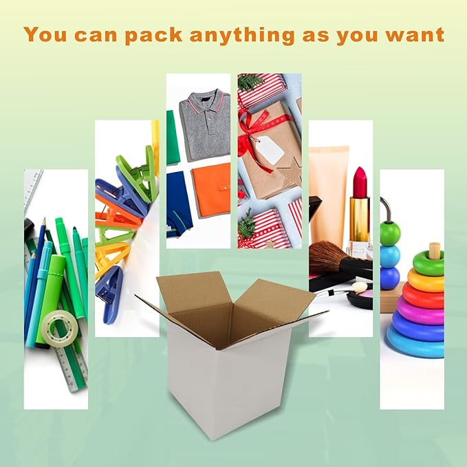 50 Pack 8x8x8 Inches Small Shipping Boxes, Corrugated Cardboard Cube Mailers - Image 3