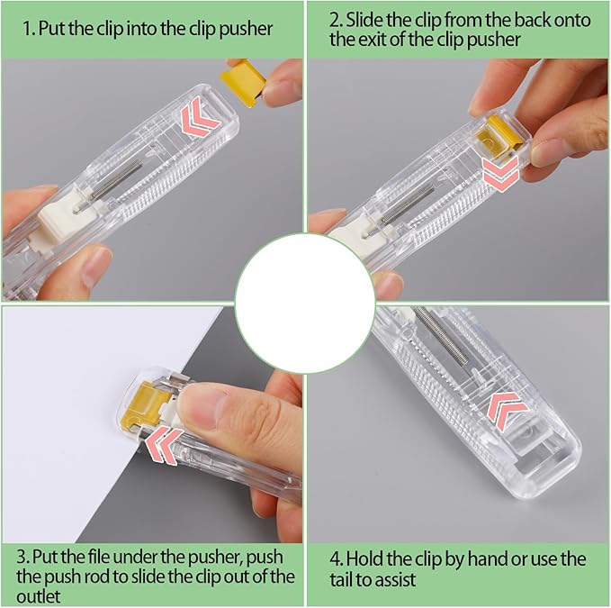 2 Pcs Clam Clip Dispensers Recyclable Handheld Paper Clip Dispenser - Image 4