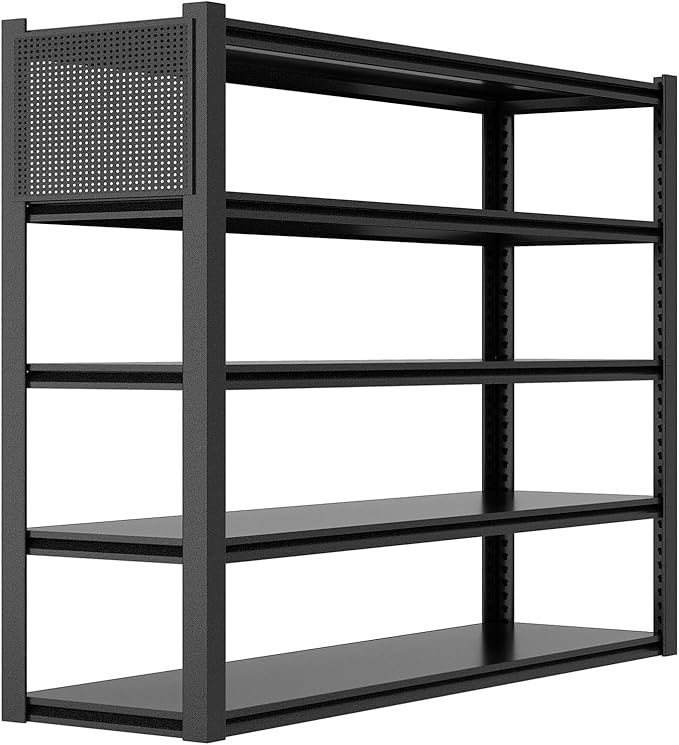Storage Shelves with Pegboard, Metal Shelving Adjustable Shelves, Steel Garage by Unknown