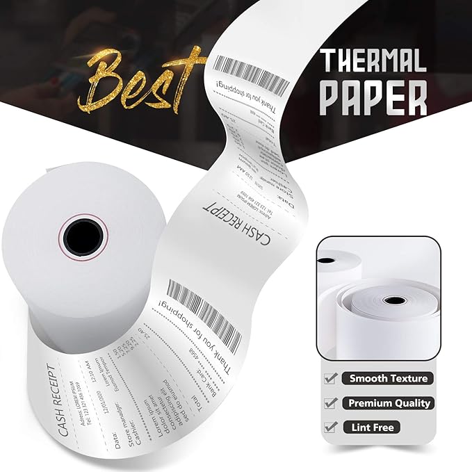 Azure Zone, Thermal Paper 3-1/8 X 230ft 50 Rolls, Fits Most POS Machines and - Image 2