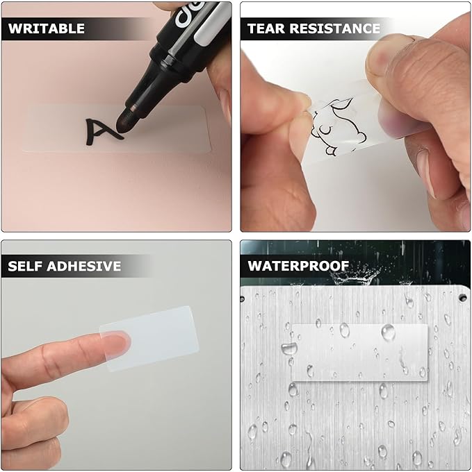 Clear Thermal Labels Vinyl 1 × 2 Inch Self-Adhesive Rectangle Stickers Roll - Image 7