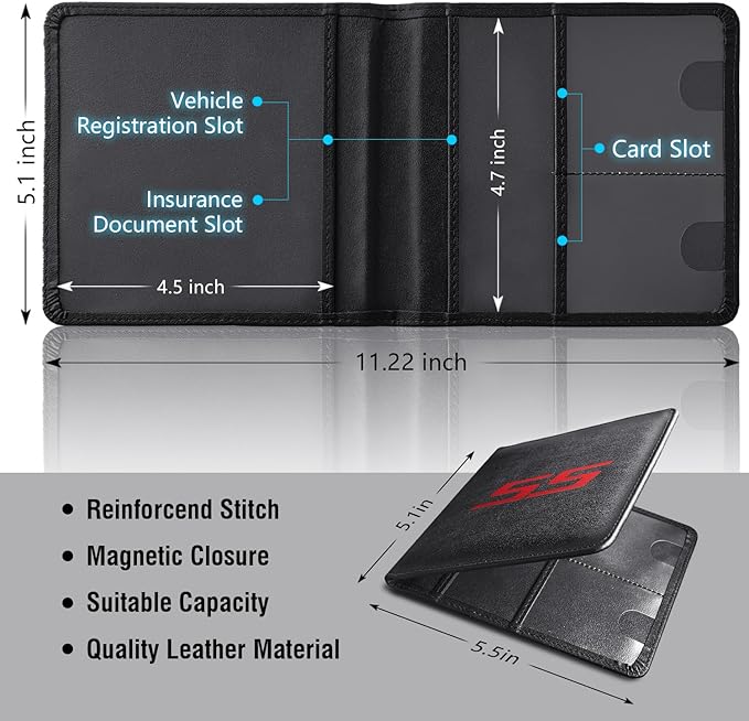 Leather Car Registration and Insurance Cards Holder Compatible - Image 2