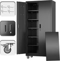 Metal Storage Cabinet with Wheels and Pegboard, Assembly Required by GANGMEIMENTALSTORAGECABINET