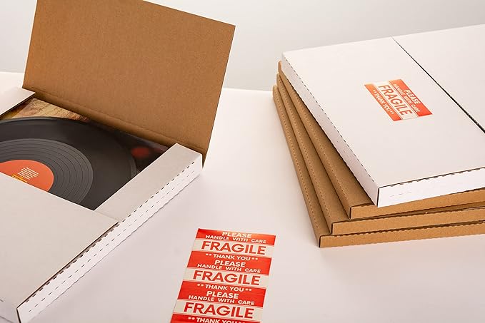 50 Pack Vinyl Record Mailers 12.8"L x 12.8"W x 1"H Multi Depth LP Album - Image 8