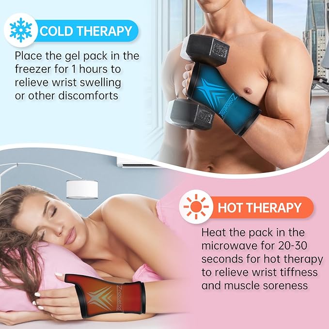 Wrist Ice Pack Wrap for Pain Relief Reusable Wrist Brace Cold Gel Gloves Hand - Image 6