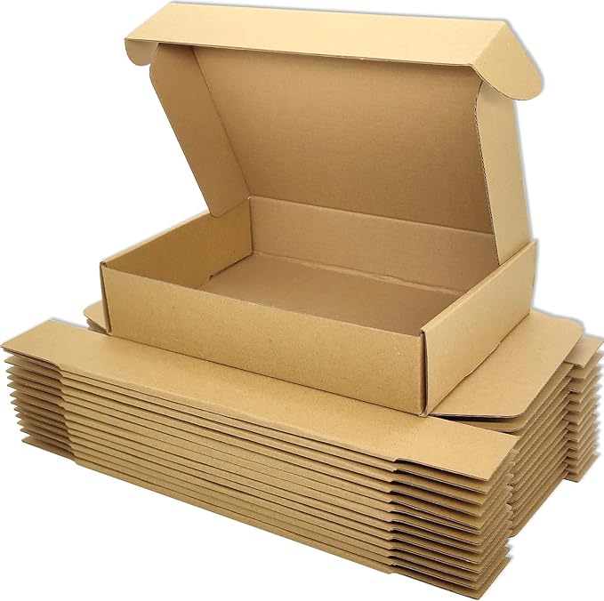 Small Brown Shipping Boxes for Small Business Pack of 25-7x5x2 inches Cardboard by Lmuze