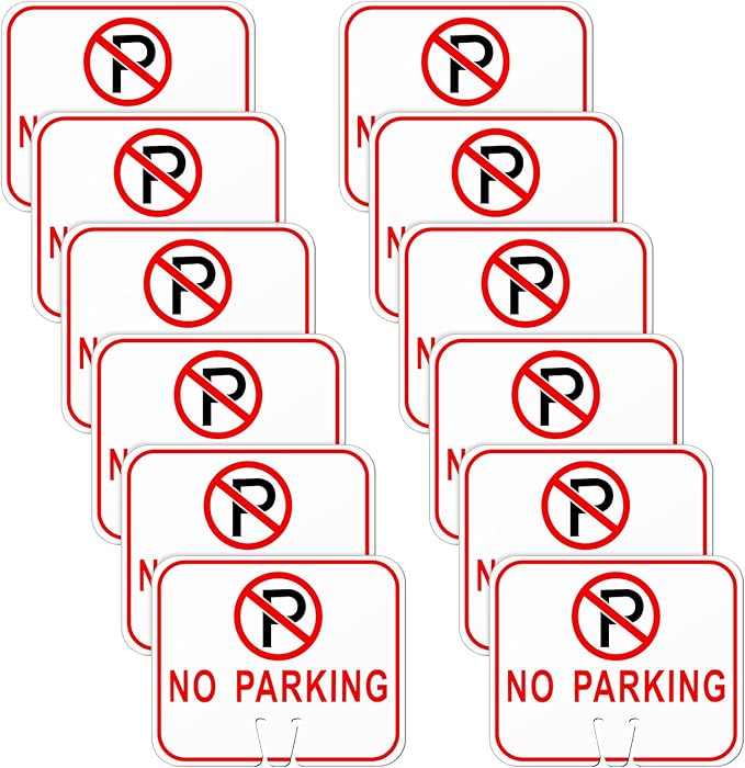 Geetery 12 Pcs No Parking Signs Traffic Cone, 12.6 x 10.43 Inches Plastic by Geetery