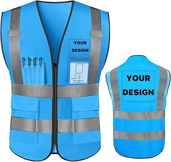 YOWESHOP High Reflective Visibility Safety Vest Custom Your Logo Safety Workwear by YOWESHOP