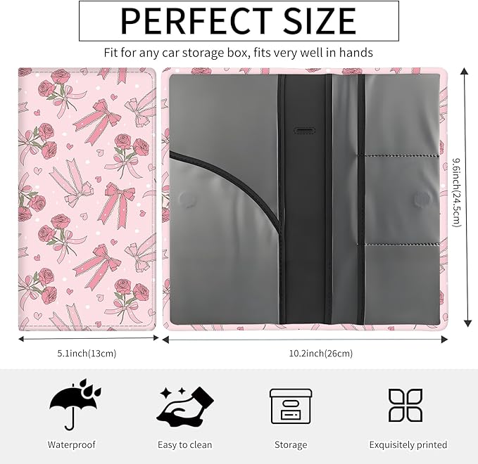 Premium Car Registration and Insurance Card Holder, Cute PU Leather Car - Image 5