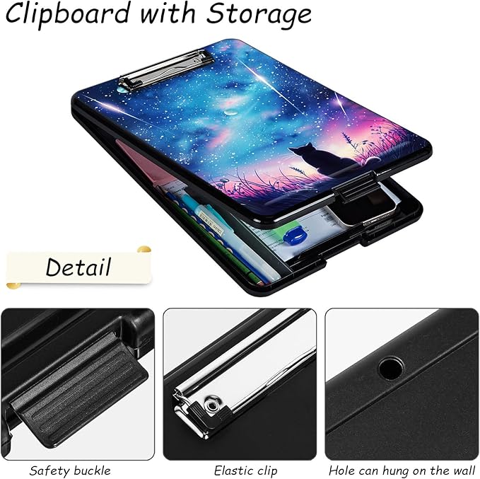 Clipboard with Storage, High Capacity Plastic Storage Clipboard with Pen Holder - Image 3