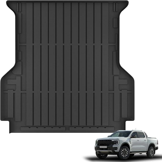 Truck Bed Mat Fit Ford Ranger 2024 2025, TPE All Weather Truck Bed Liner Cargo by Partzer