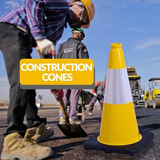 BESEA 6Pack 18 Inch Yellow Traffic Cones - Image 4