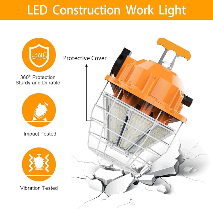 150W LED Temporary Work Light 24750Lm 5000K Daylight Bright Construction Lights - Image 5