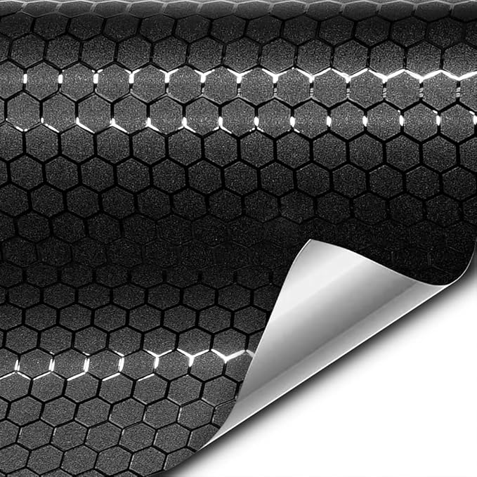 VViViD+ Honeycomb Matte Black Medium Pattern Car Wrap Vinyl - Image 4