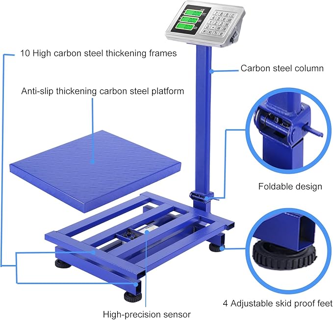 TUFFIOM 661lbs Weight Electronic Platform Scale, Digital Floor Heavy Duty - Image 7