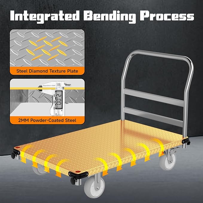 Platform Truck 3000LBS Capacity Industrial Flatbed Cart - Image 4