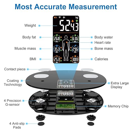 INSMART Smart Scale for Body Weight, All-in-one LCD Display Bathroom Weight - Image 3