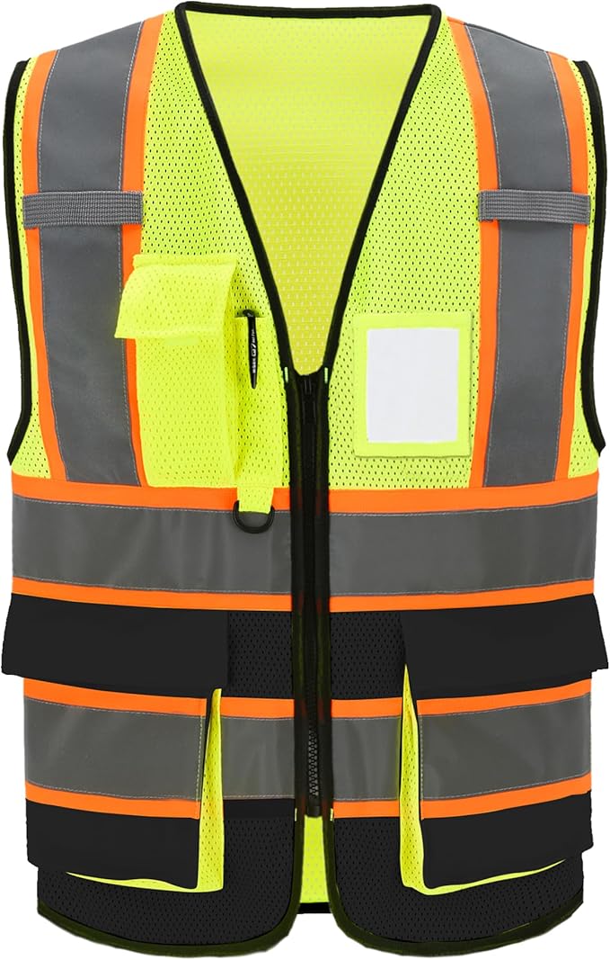 A-SAFETY Mesh High Vis Vest Lightweight Reflective Construction Vest by A-SAFETY