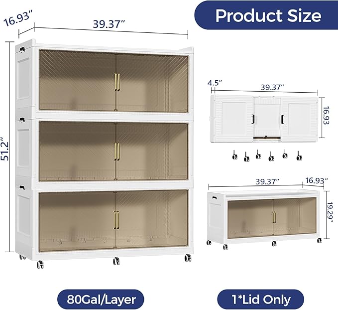 240Gal Extra Large Stackable Storage Bins - Image 2