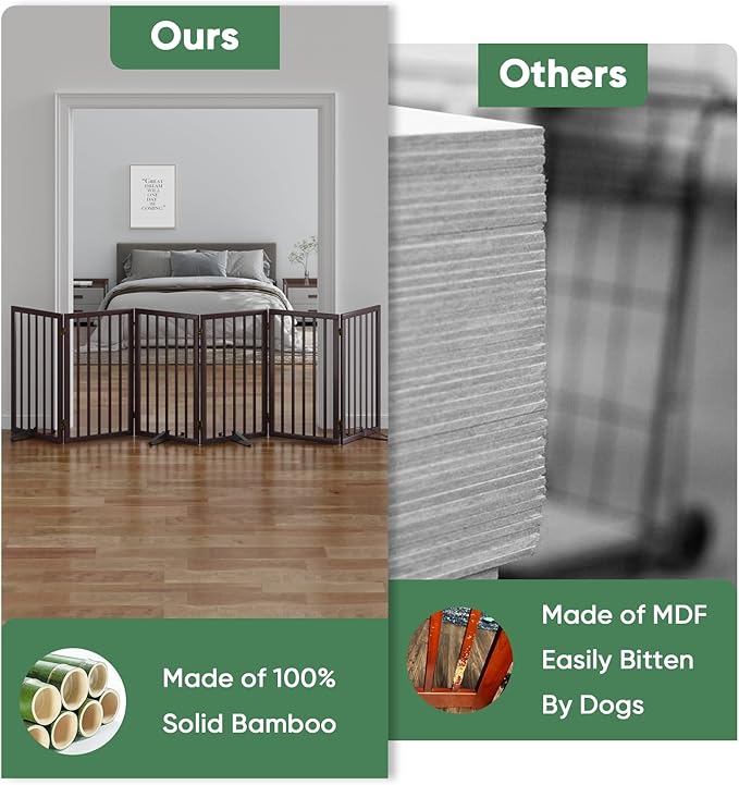 Dog Gates for Doorways, Foldable Dog Gate Indoor, Freestanding Pet Gates for - Image 6