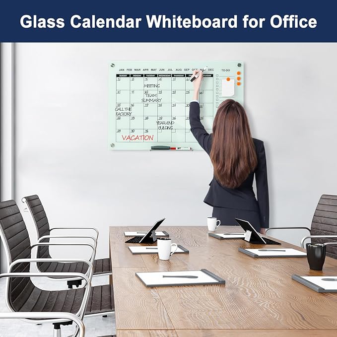 TSJ OFFICE Glass Calendar Whiteboard - Image 7