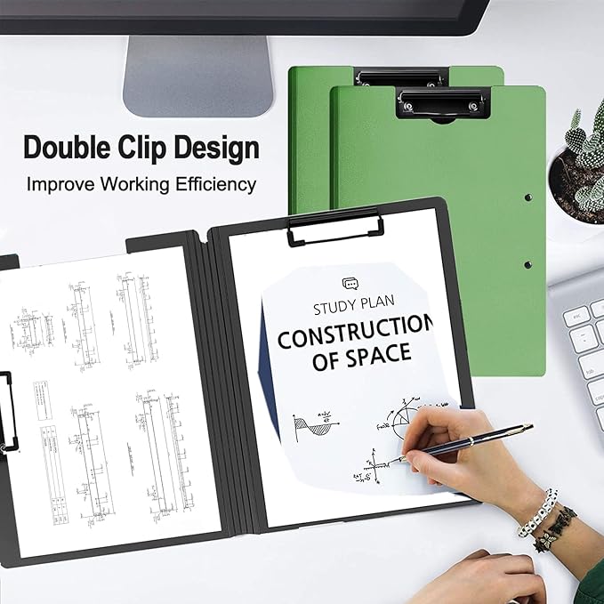 2 Pack Foldable Clipboards, A4 Office Clipboard Folder - Image 2