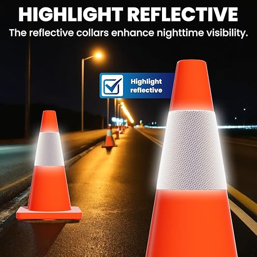 20 Pack 18" Traffic Cones, Parking Lots, Driveway Marking - Image 5