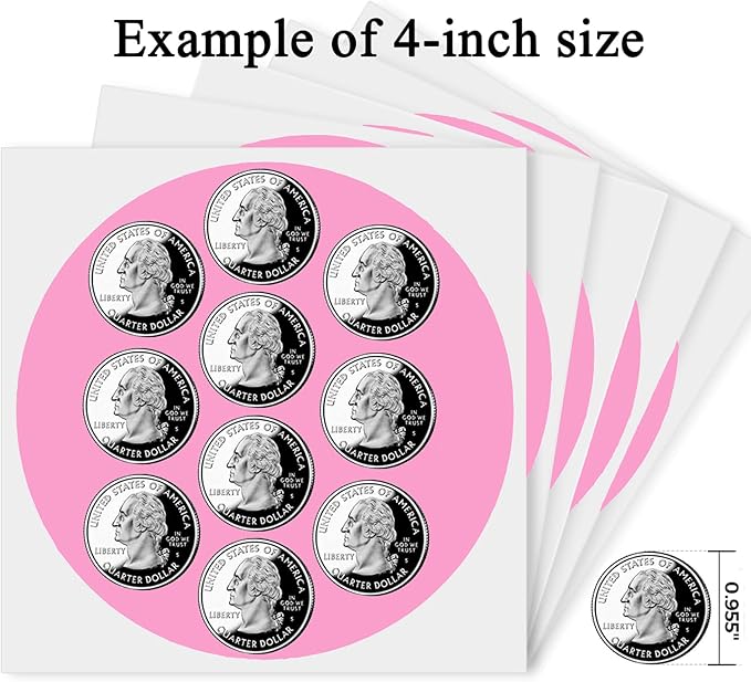 4 Inch Large Pink Circle Thermal Labels, Self-Adhesive Round Inventory Stickers - Image 3