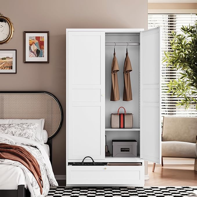 Letaya Wardrobe Closet, Bedroom Armoire Cabinet Clothes Organizer - Image 2