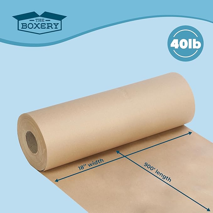 The Boxery Kraft/Brown Kraft Paper Roll, 18” x 10, 800”-40lb. Thickness-Brown - Image 4