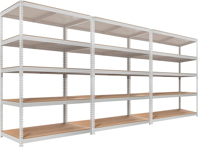 HOMEDANT 5 Tier Storage Shelves Adjustable Laminated Boltless Garage Metal by TheBestOrganizingSolution