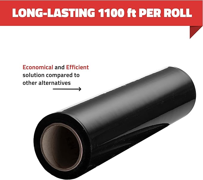 Simply Cool Black Stretch Wrap Industrial Strength Extra Thick 17.5" 1100 SqFt - Image 8