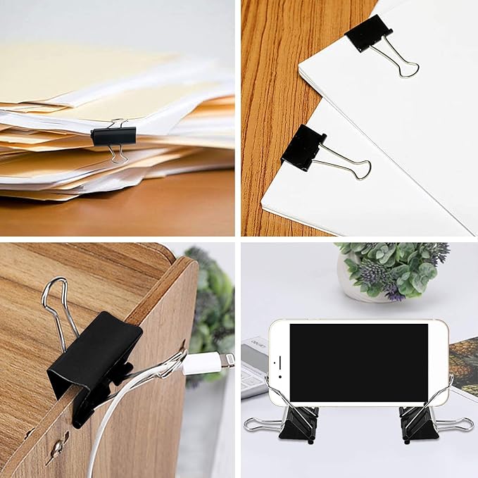 SANNIX 100 PCS Binder Clips Assorted Sizes, X Large, Mini and Micro, Binder - Image 6