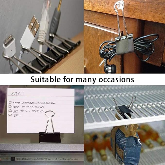 Extra Large Binder Clips 2.4 Inch, 30 Pack Upgrade Big Clips Paper Clamps - Image 5