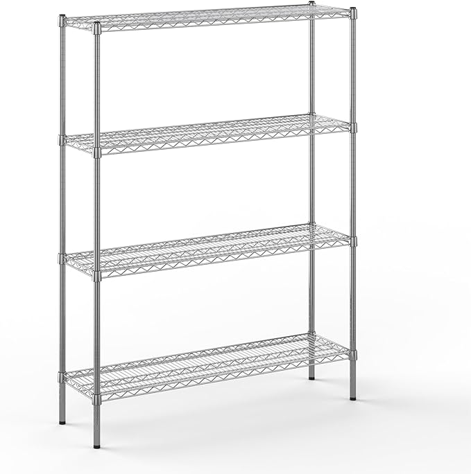 14" Deep x 48" Wide x 64" Height Wire Shelving Kit | 4-Tier | NSF Commercial by Regal+Altair