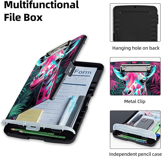 Clipboard with Storage Box & Pen Holder, Heavy Duty Clip Boards 8.5x11 - Image 3