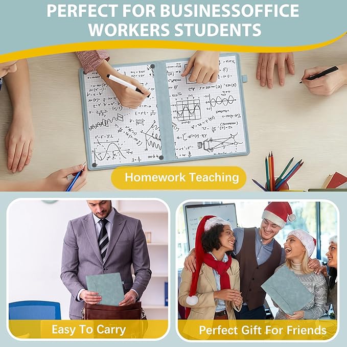 6 Sides Whiteboard Notebook Portable Whiteboard Dry Erase Notebook Portable Dry - Image 5