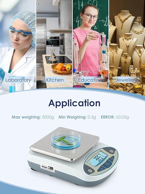 CGOLDENWALL Lab Scale 5kgx0.1g Digital Precision Scale Electronic Balance - Image 8