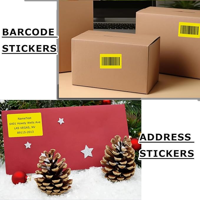 3" x 2" Thermal Labels Stickers Yellow, Thermal Printer hipping Stickers - Image 4