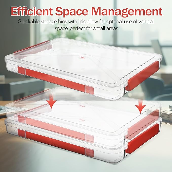 2pcs Transparent Plastic File Boxes - Image 8