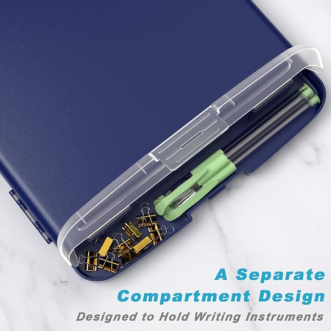 Rimilak Plastic Clipboard with Storage, 8.5 x 11 High Capacity Folio Nursing - Image 4